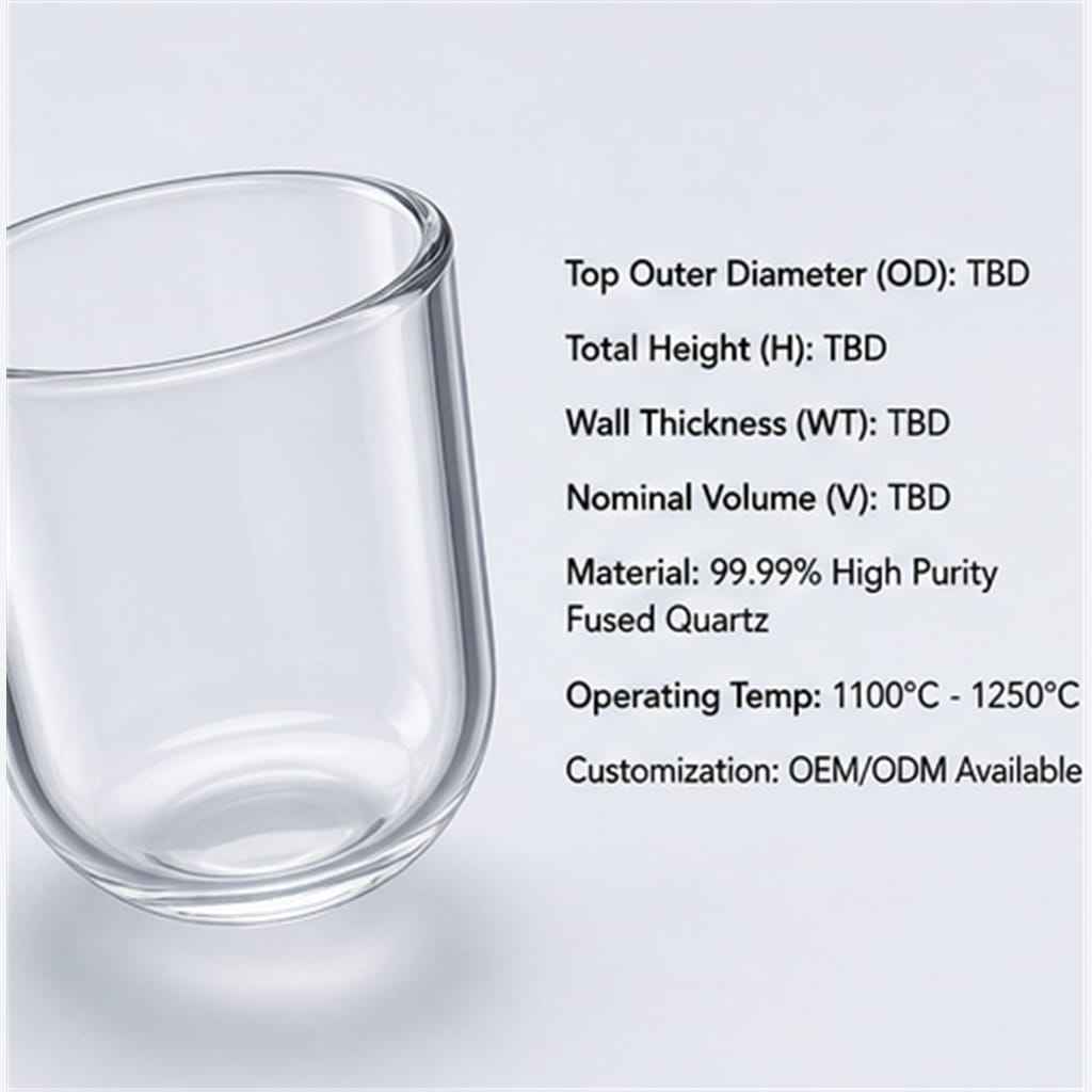 Clear Fused-Quartz Melting Crucibles with Fire-Polished Rims for High-Temperature Laboratory Muffle Furnaces