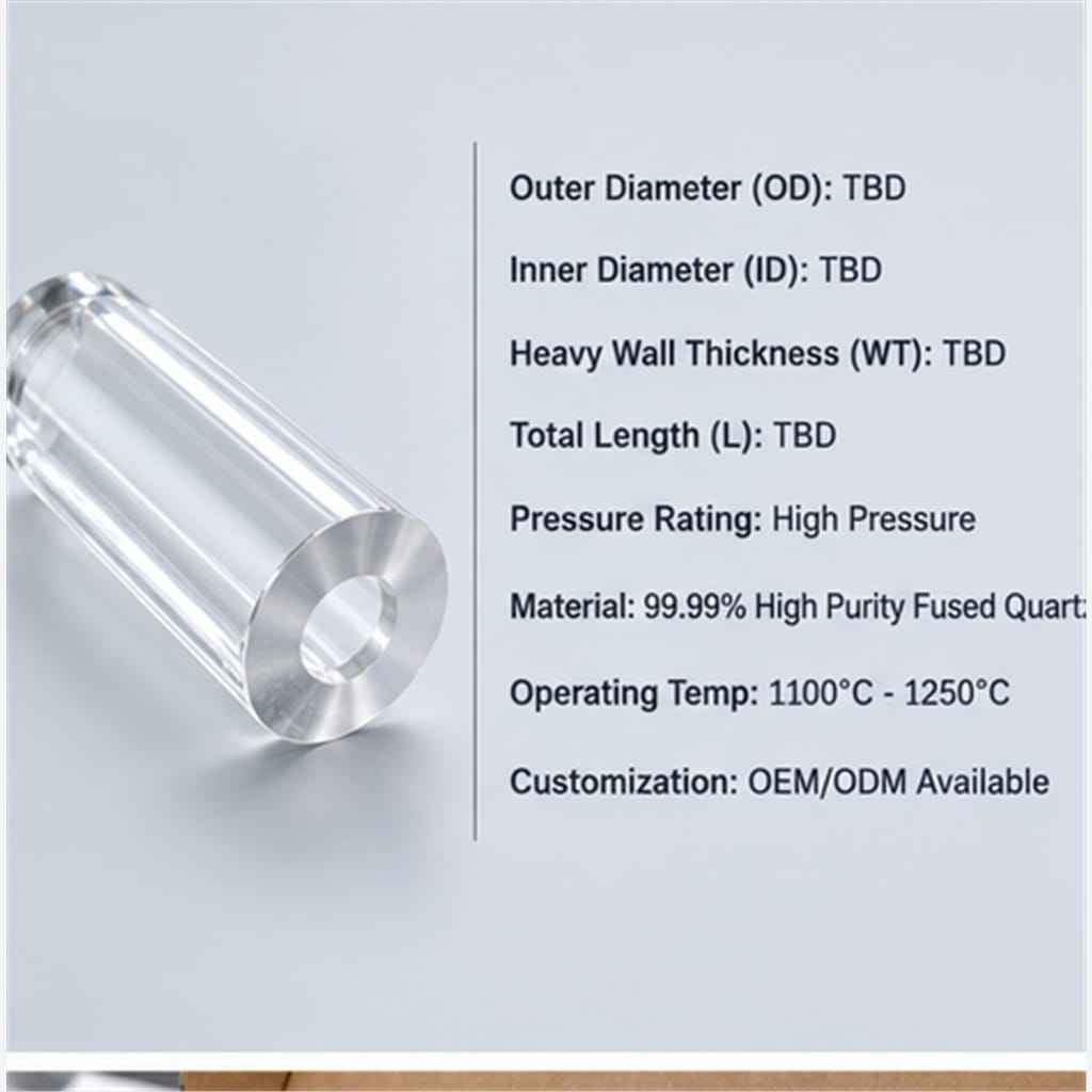 Heavy-Wall Fused-Quartz Cylindrical Pressure Tubes with Squared Ends for High-Pressure Autoclave Sight Glass