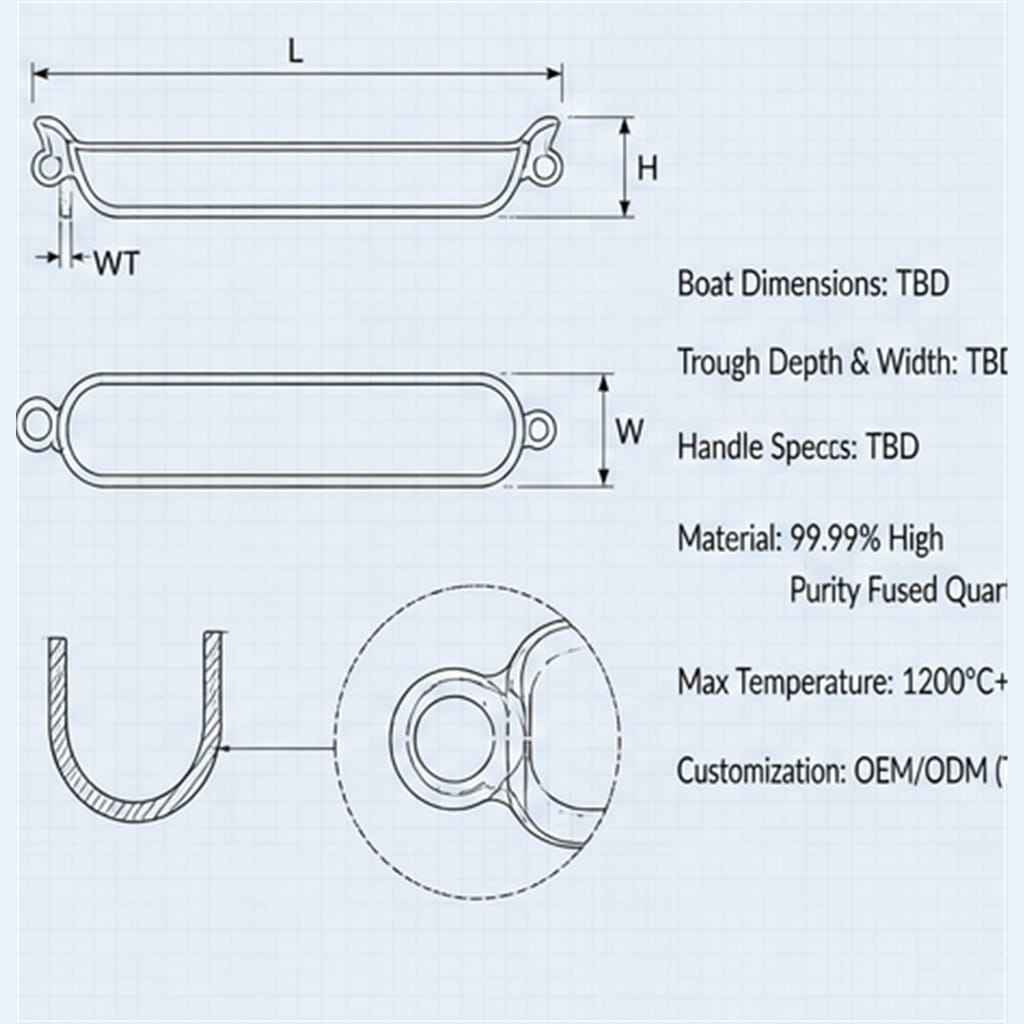 Clear Fused-Quartz Combustion Vessels with Fused Pull Rings for High-Temperature Analytical Tube Furnaces