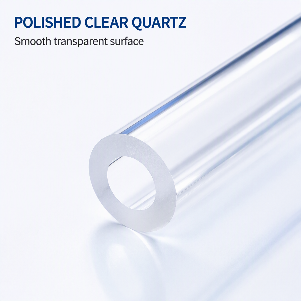 99.99% Pure Clear Quartz Twin Tube Polished Ozone Free Customized Bending Welding Cutting for Chemical Industry