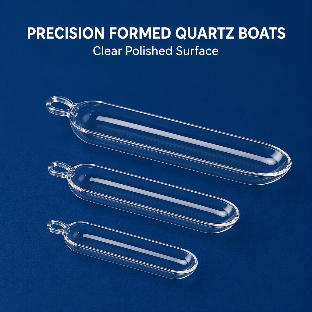 High Purity Quartz Glass Boat Transparent Bowl Shape 6-16 Chemical Industry Experimental Equipment