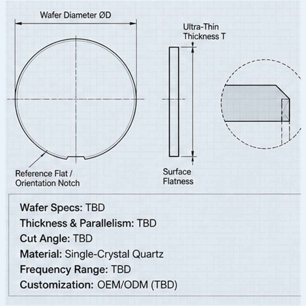 Optically Polished Single-Crystal Quartz Wafers with Chamfered Edges for Piezoelectric QCM Sensors