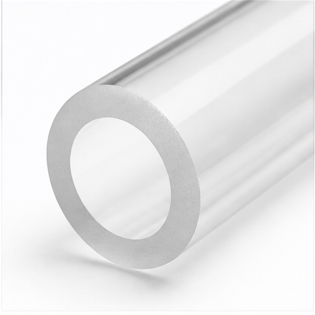 High Purity Clear Fused Quartz Glass Tube Flat Cut Unpolished Ends