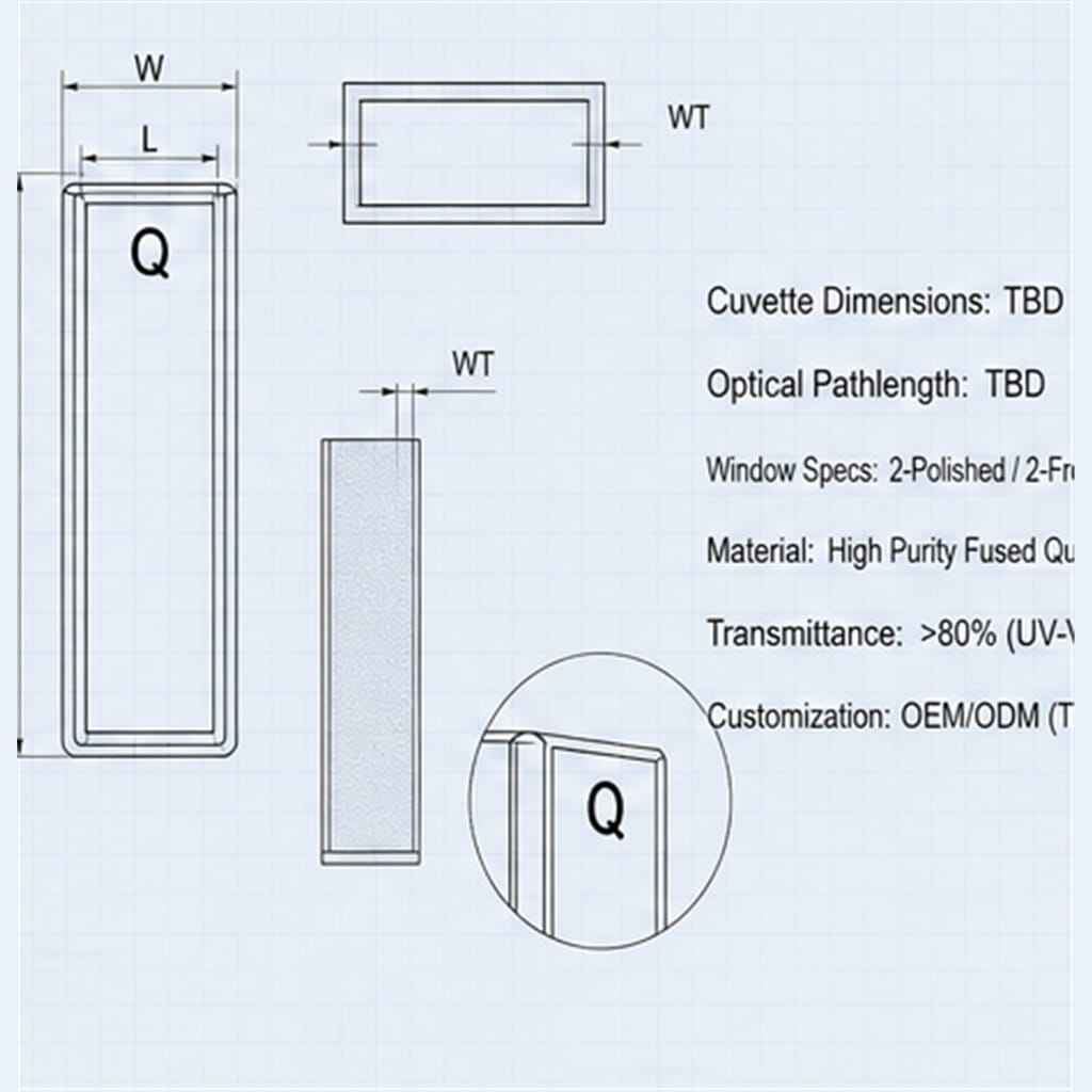 Optical Fused-Quartz Spectrophotometer Cuvettes with PTFE Lids for UV-Vis Precision Absorbance Analysis