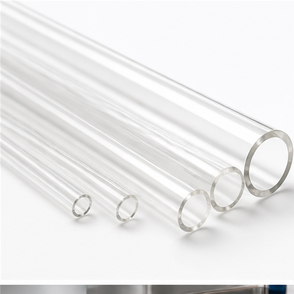 High Purity Clear Fused Quartz Glass Tube High Temperature Transparent Furnace Tubing