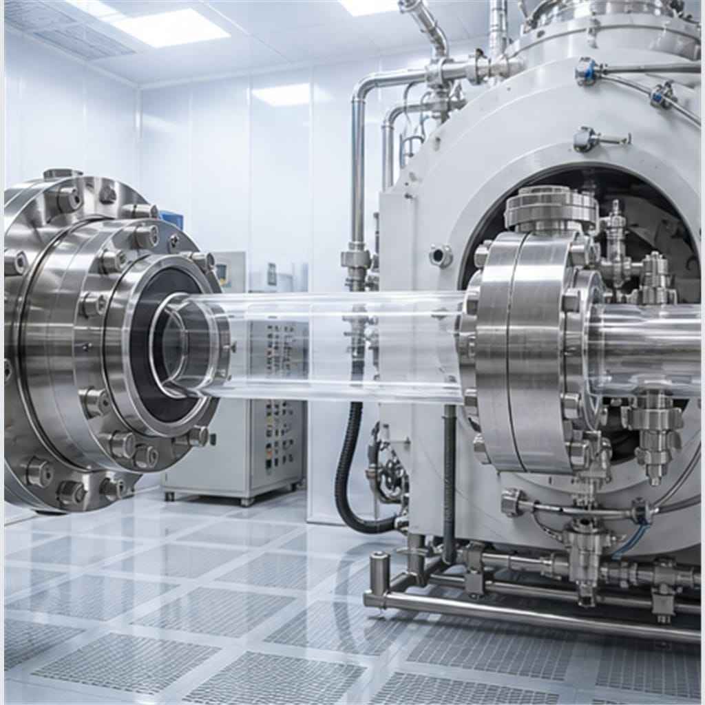 Precision Flat-Cut Fused-Quartz Straight Process Tubes with 90-Degree Squared Ends for Vacuum CVD Chambers
