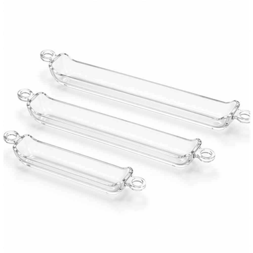 Clear Fused-Quartz Combustion Vessels with Fused Pull Rings for High-Temperature Analytical Tube Furnaces