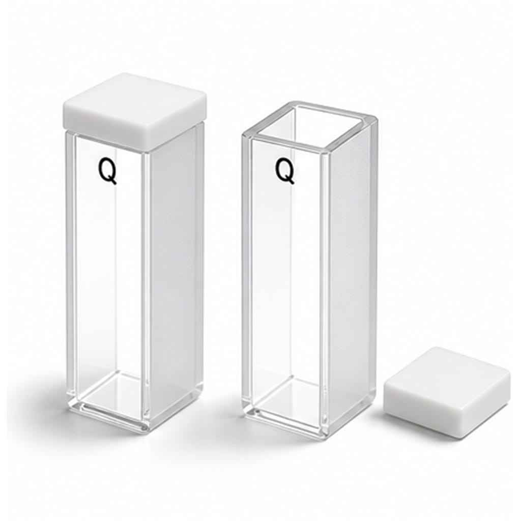 Optical Fused-Quartz Spectrophotometer Cuvettes with PTFE Lids for UV-Vis Precision Absorbance Analysis