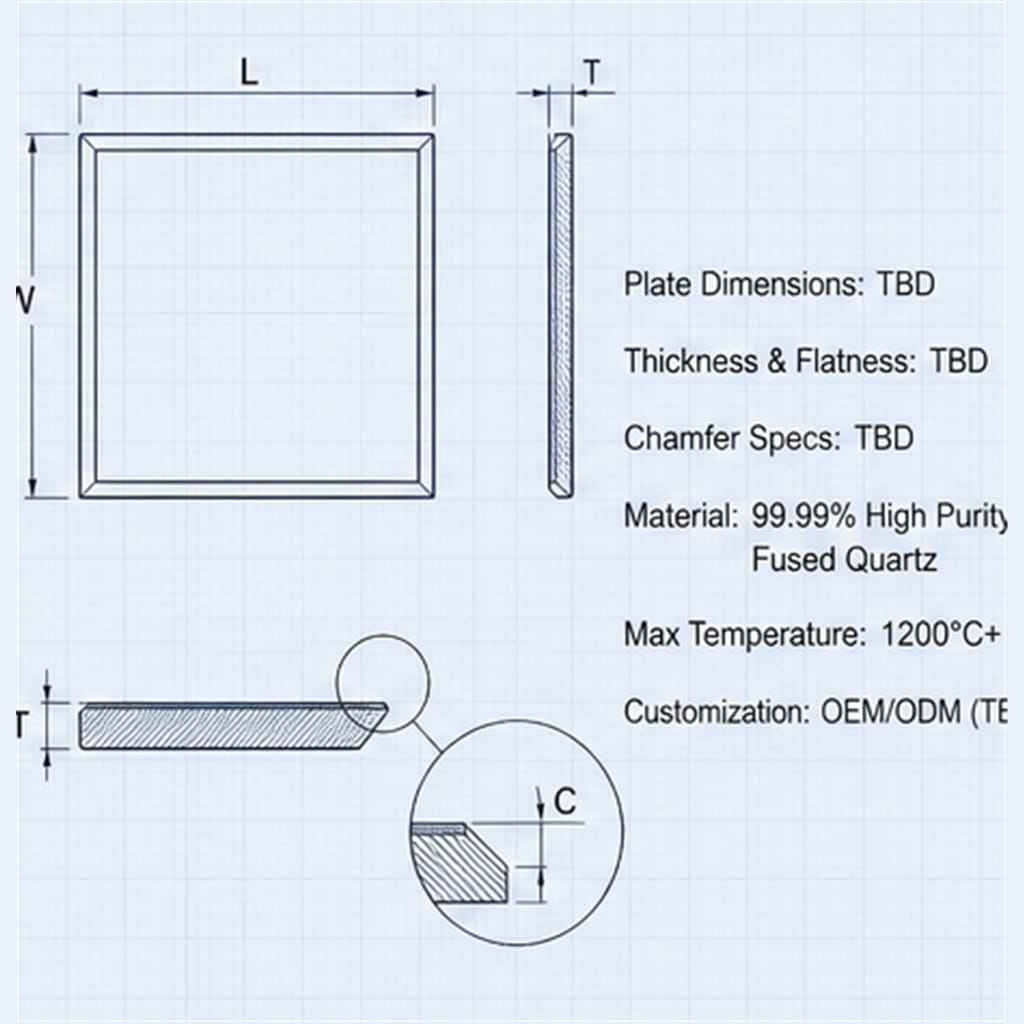 Precision Optical Fused-Quartz Square Plates with Chamfered Edges for Semiconductor Photomask Windows