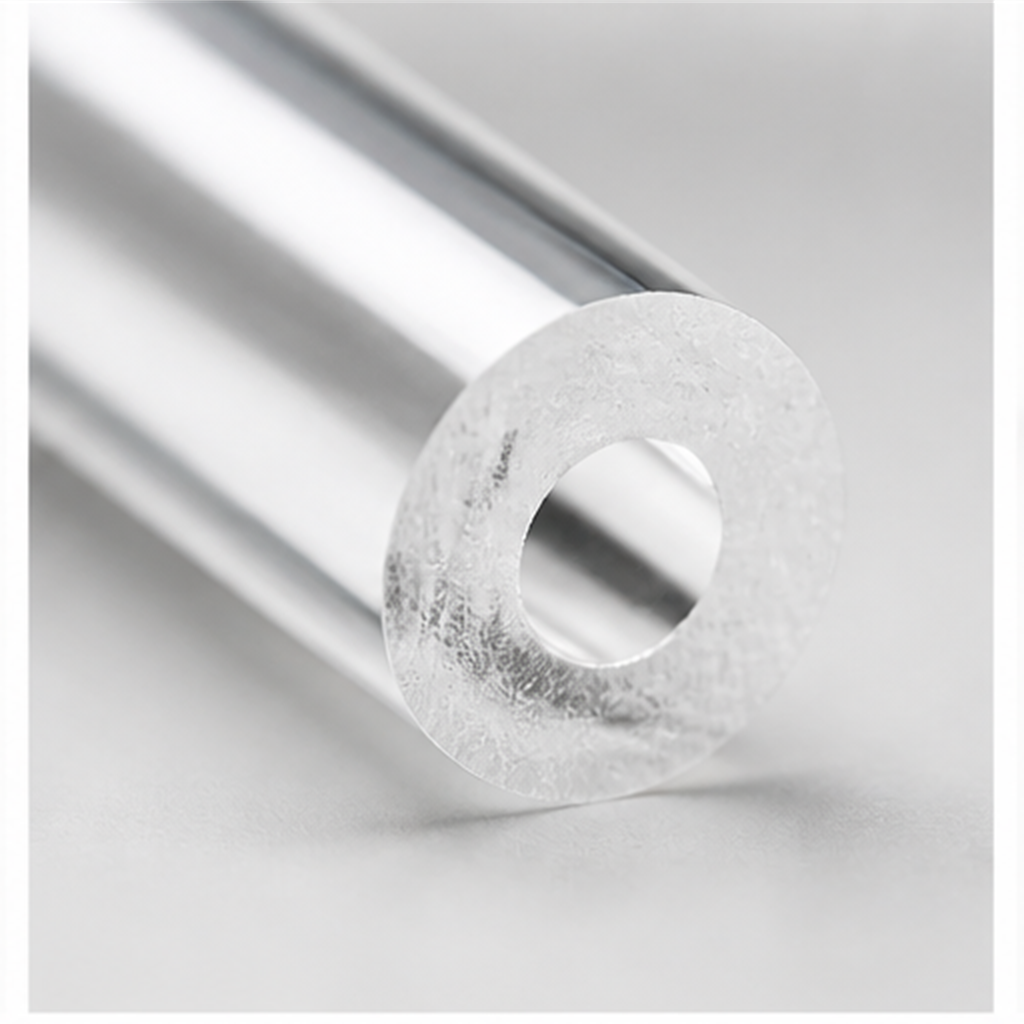 Small Bore Clear Fused Quartz Glass Tube with Flat Cut Unpolished Ends for Chromatography