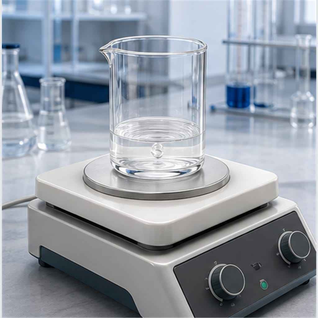 Clear Fused-Quartz Laboratory Beakers with Molded Pouring Spout for Acid-Resistant Chemical Heating