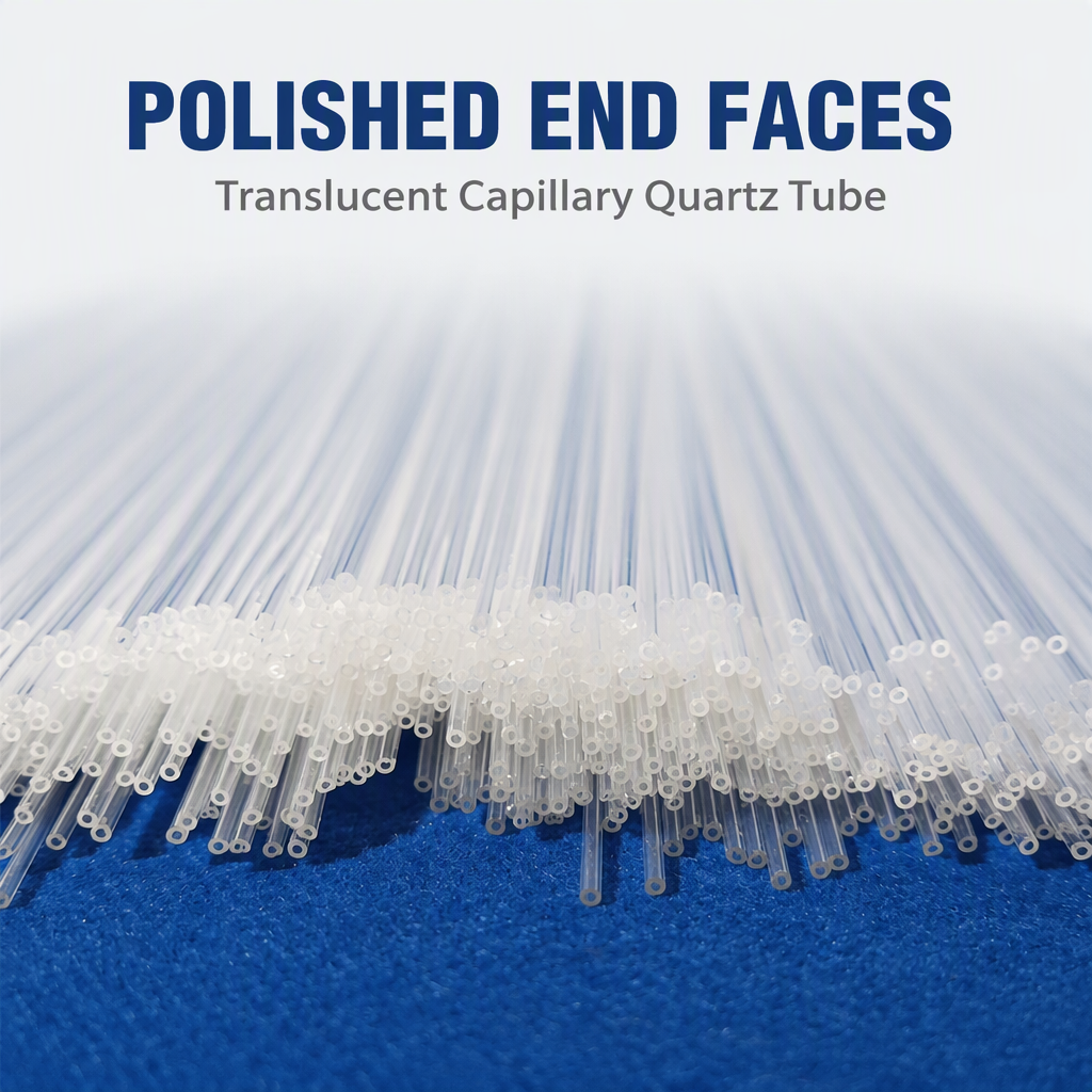 Custom Size Translucent Capillary Quartz Tube Polished Twin Pipe Ozone Free Chemical Industry