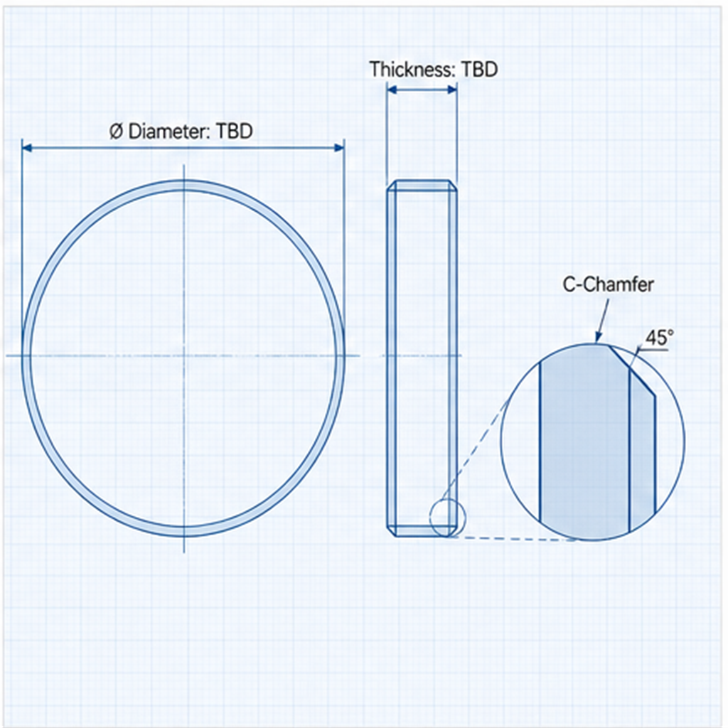 Optical Cobalt Blue Glass Disc Circular Filter Furnace Sight Glass Window