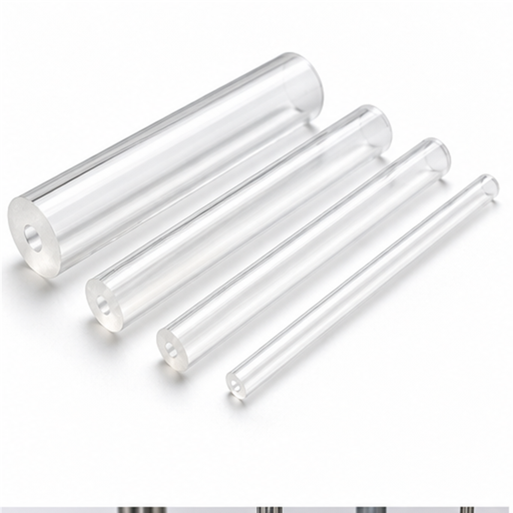 High Purity Heavy Wall Small Bore Quartz Glass Tube Flat Cut Unpolished